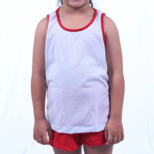 Pijama infantil branco e vermelho